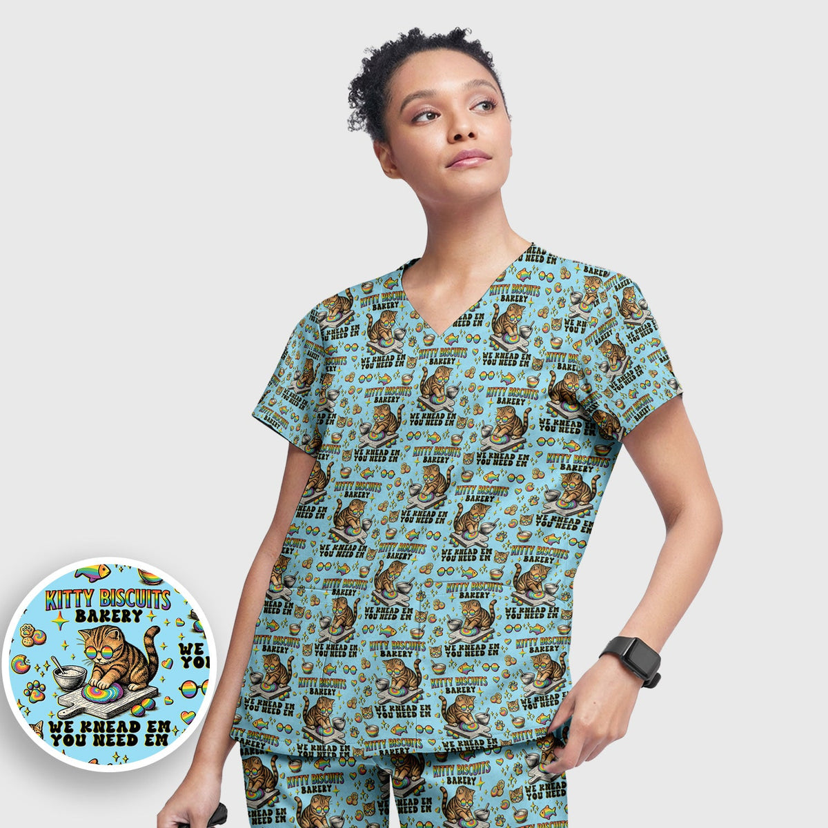 Pride Nurse Cat Baking Scrub Set