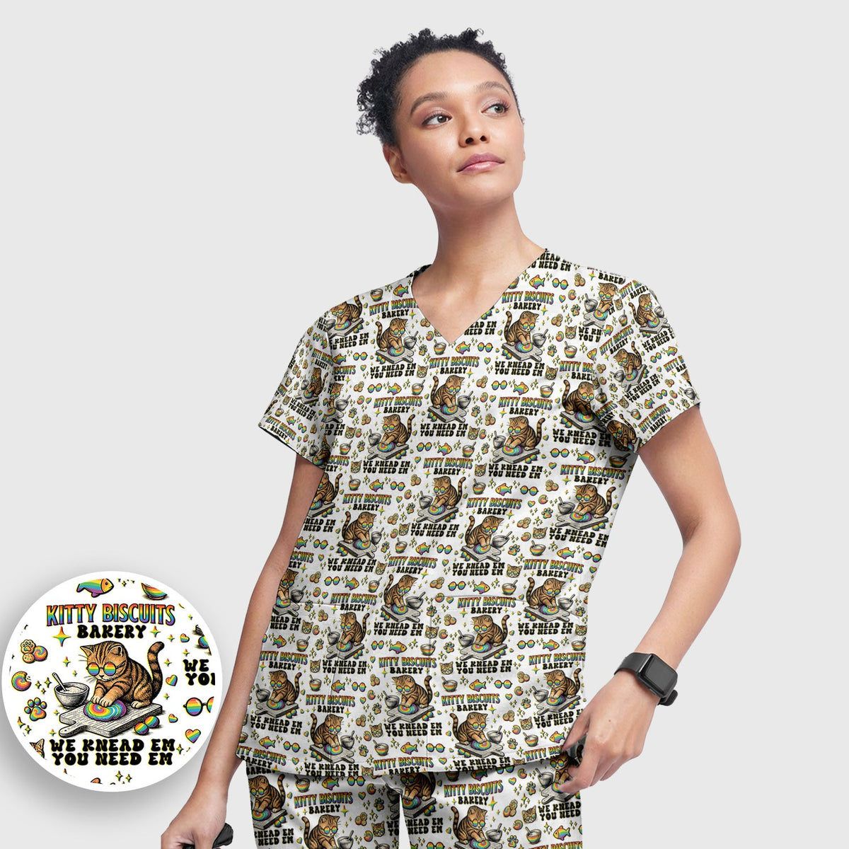 Pride Nurse Cat Baking Scrub Set