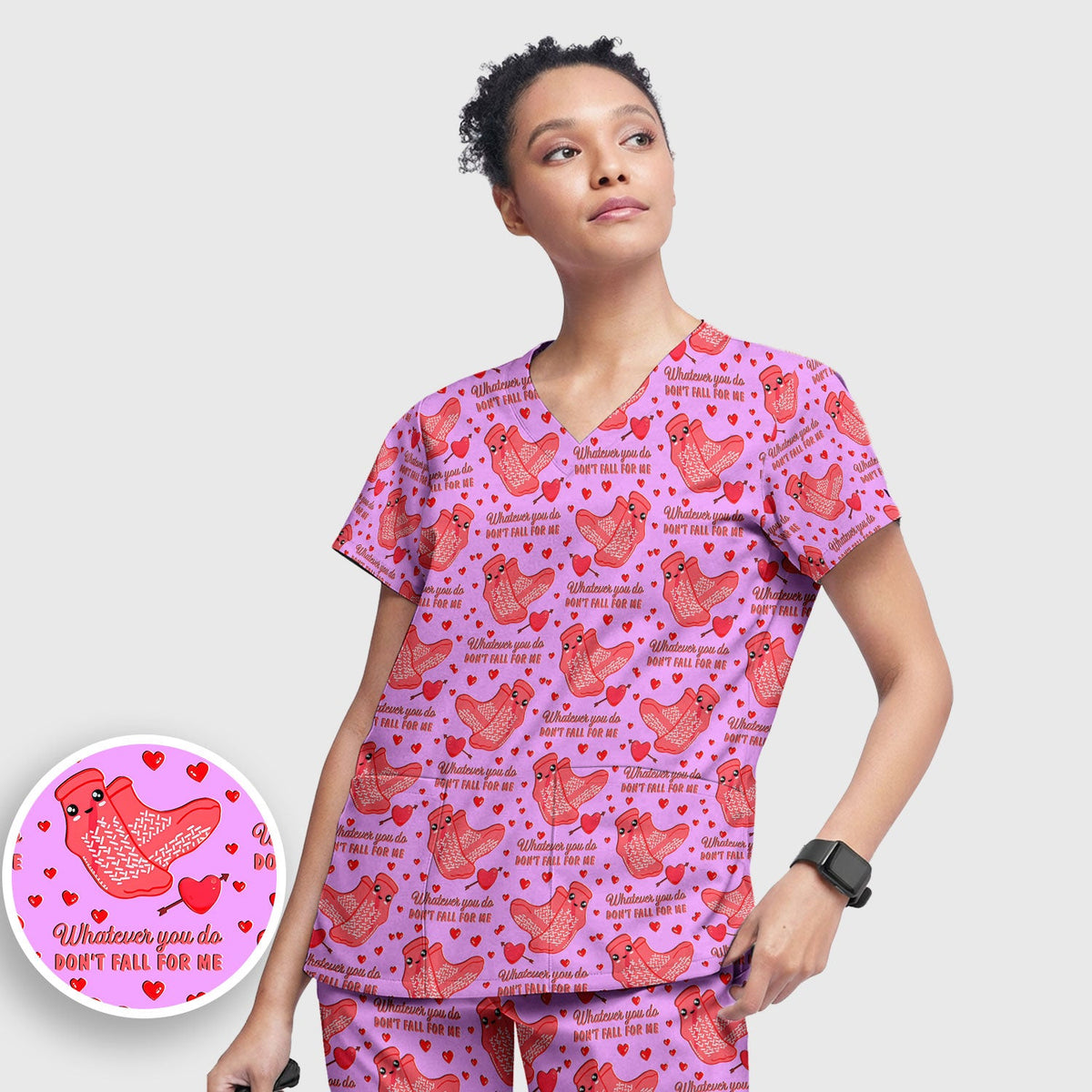 Valentine Funny Love Quote Nurse Scrub Set