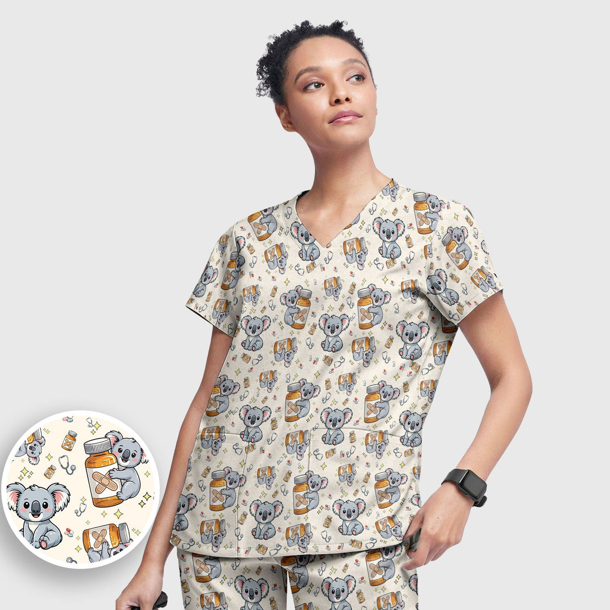 Koala Bandage Medicine Nurse Scrub Set