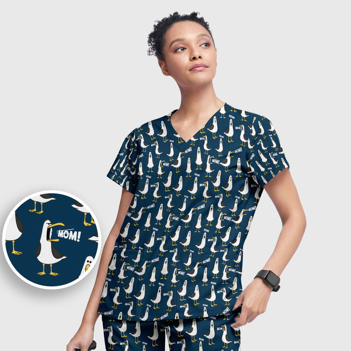 Seagull Mom Nurse Scrub Set