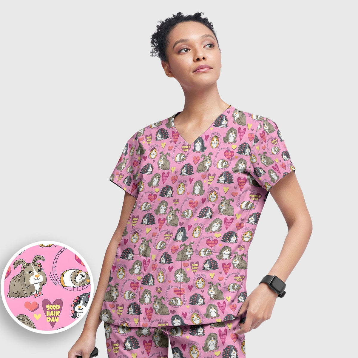 Guinea Pig Heart Nurse Scrub Set