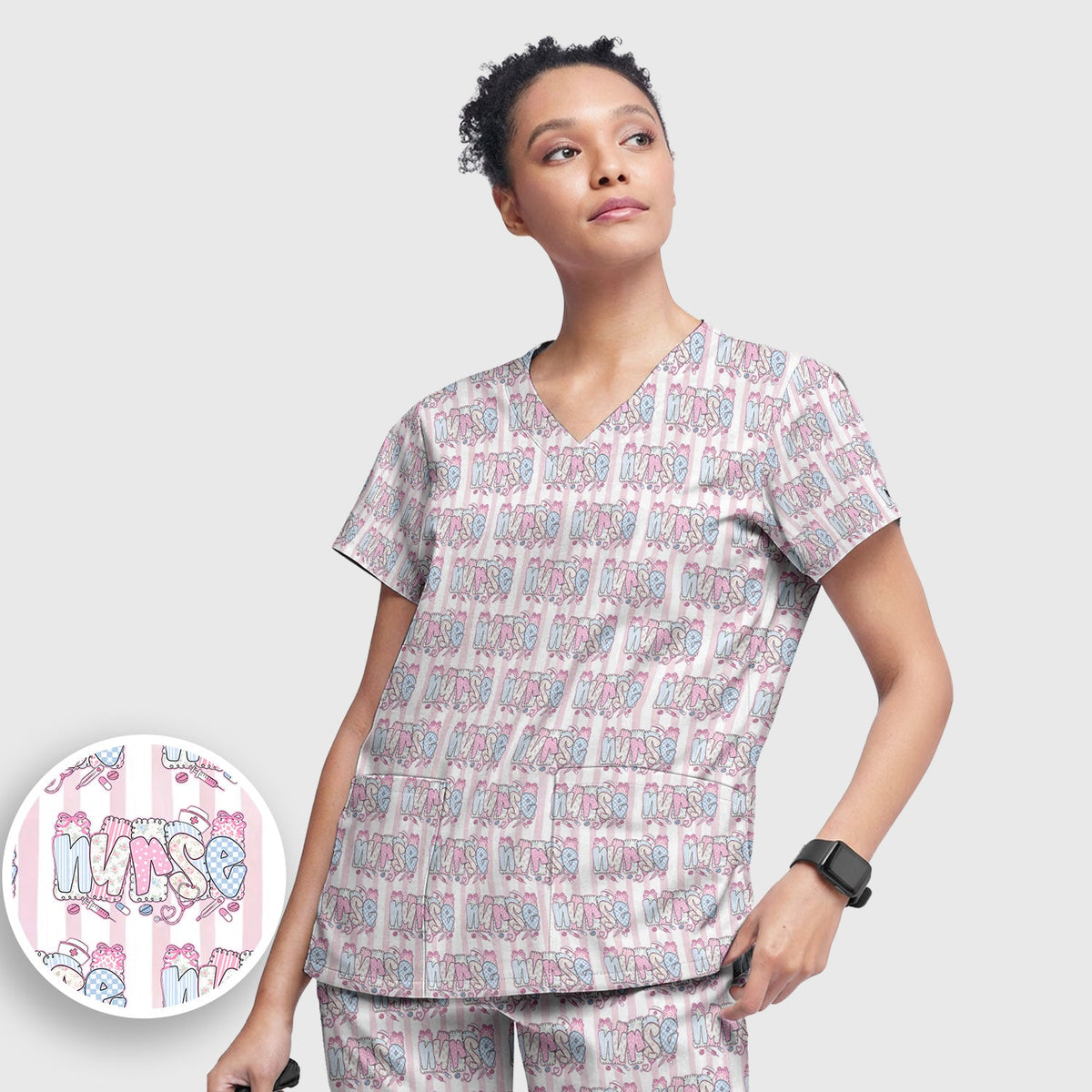 Pastel Nurse Scrub Set
