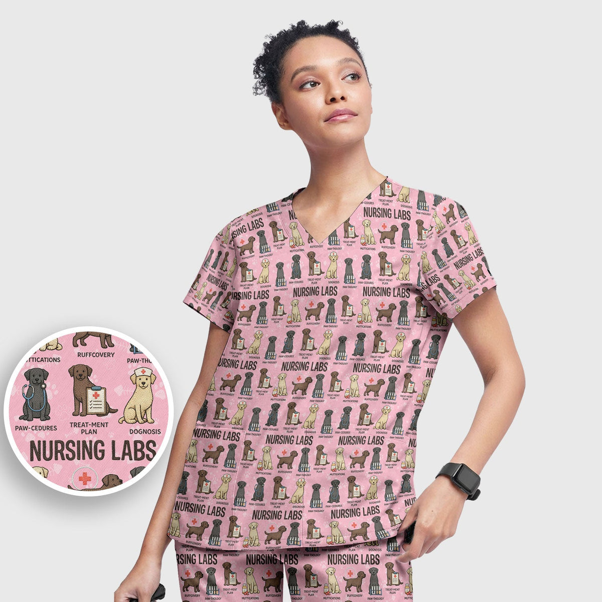 Lab Dog Nurse Scrub Set
