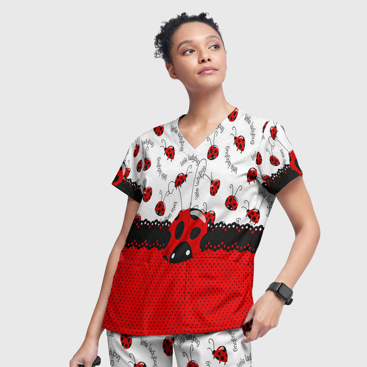 Little Ladybug Polka Dot Nurse Scrub Set