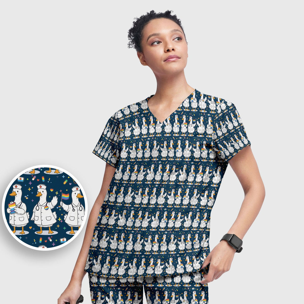Duck Pride Nurse Scrub Set