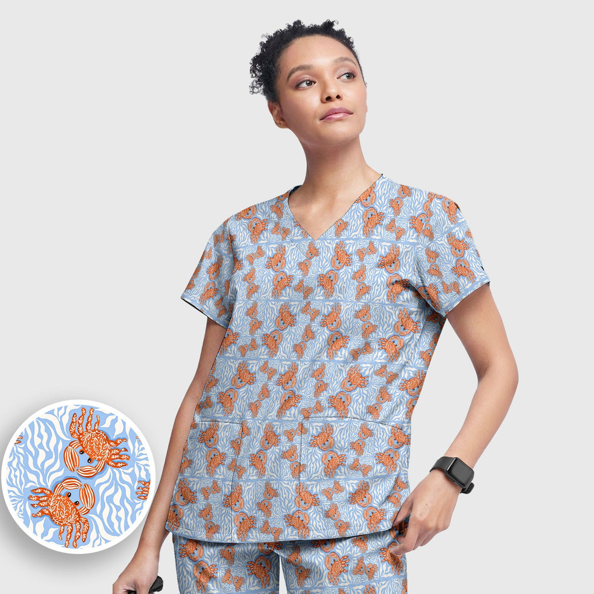 Coastal Crab Nurse Scrub Set