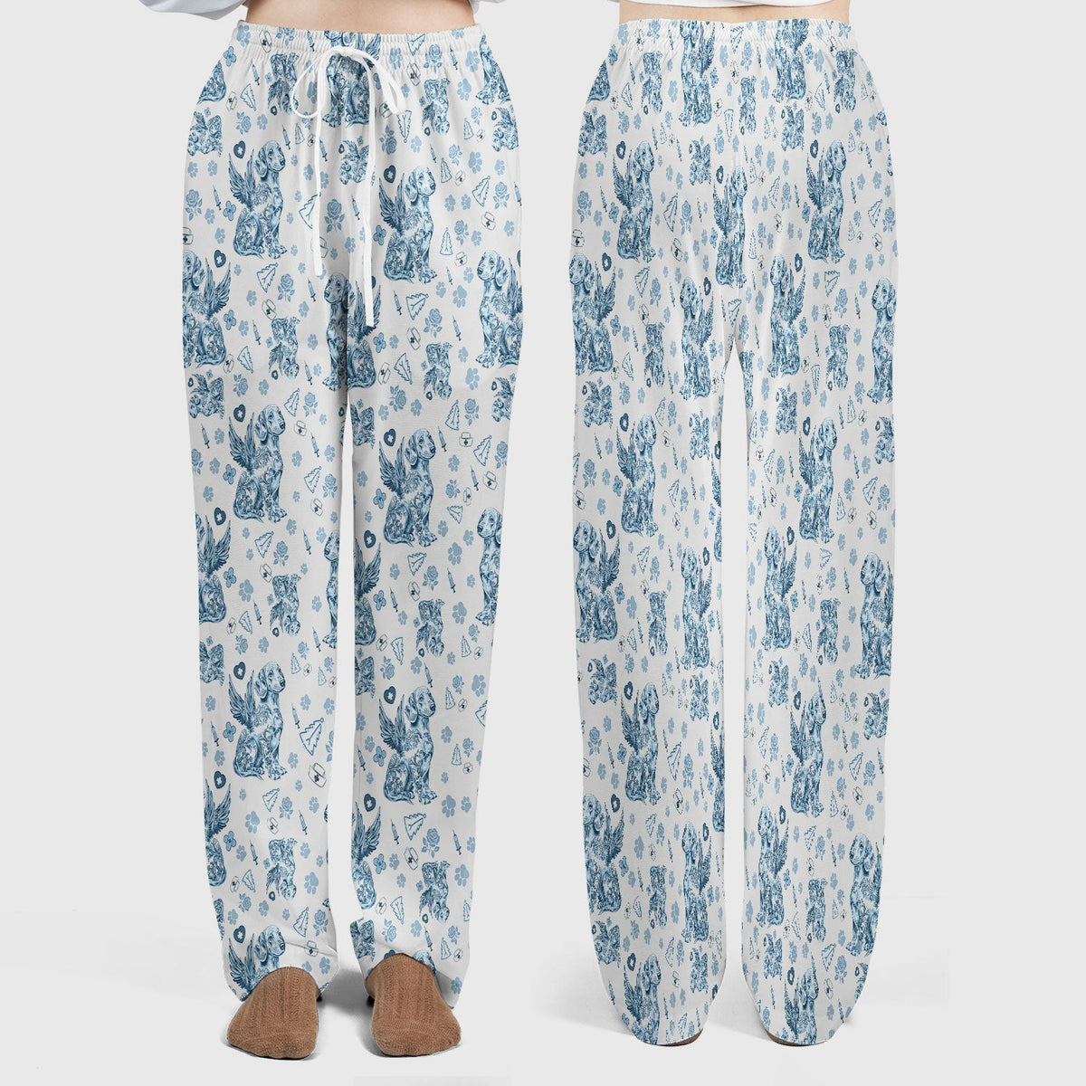Toile De Jouy Dachshund Angel Nurse Scrub Set