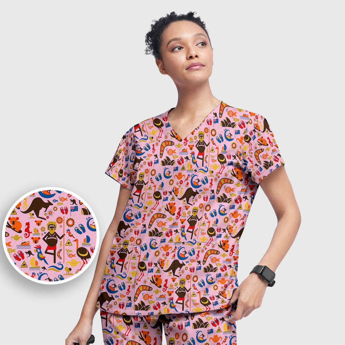 Indigenous Inspired Icon Nurse Scrub Set