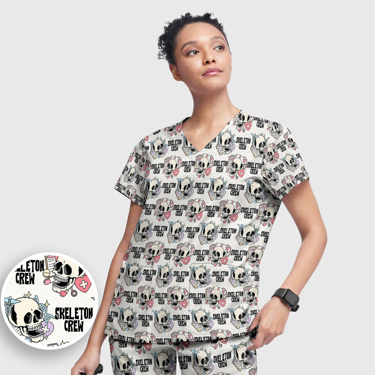 Skeleton Crew Nurse Scrub Set - Halloween Gift