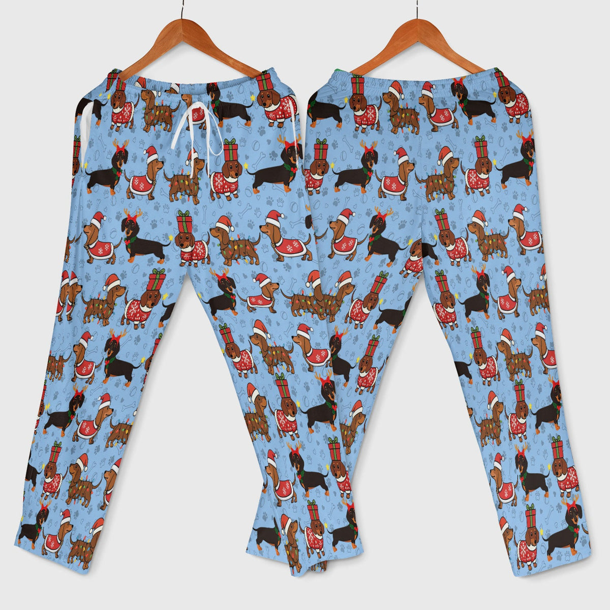Funny Dachshund Dog Nursing Scrub Pants for Women - Wiener Santa Scrub Set for Nurse - Funny Medical Uniform for RN CNA LPN