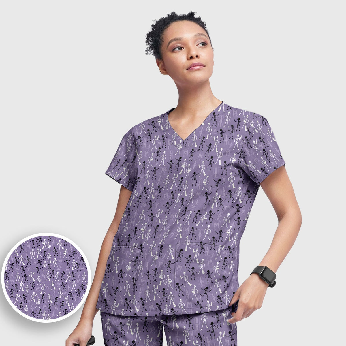 Orthopedic Skeleton Nurse Scrub Set - Halloween Gift