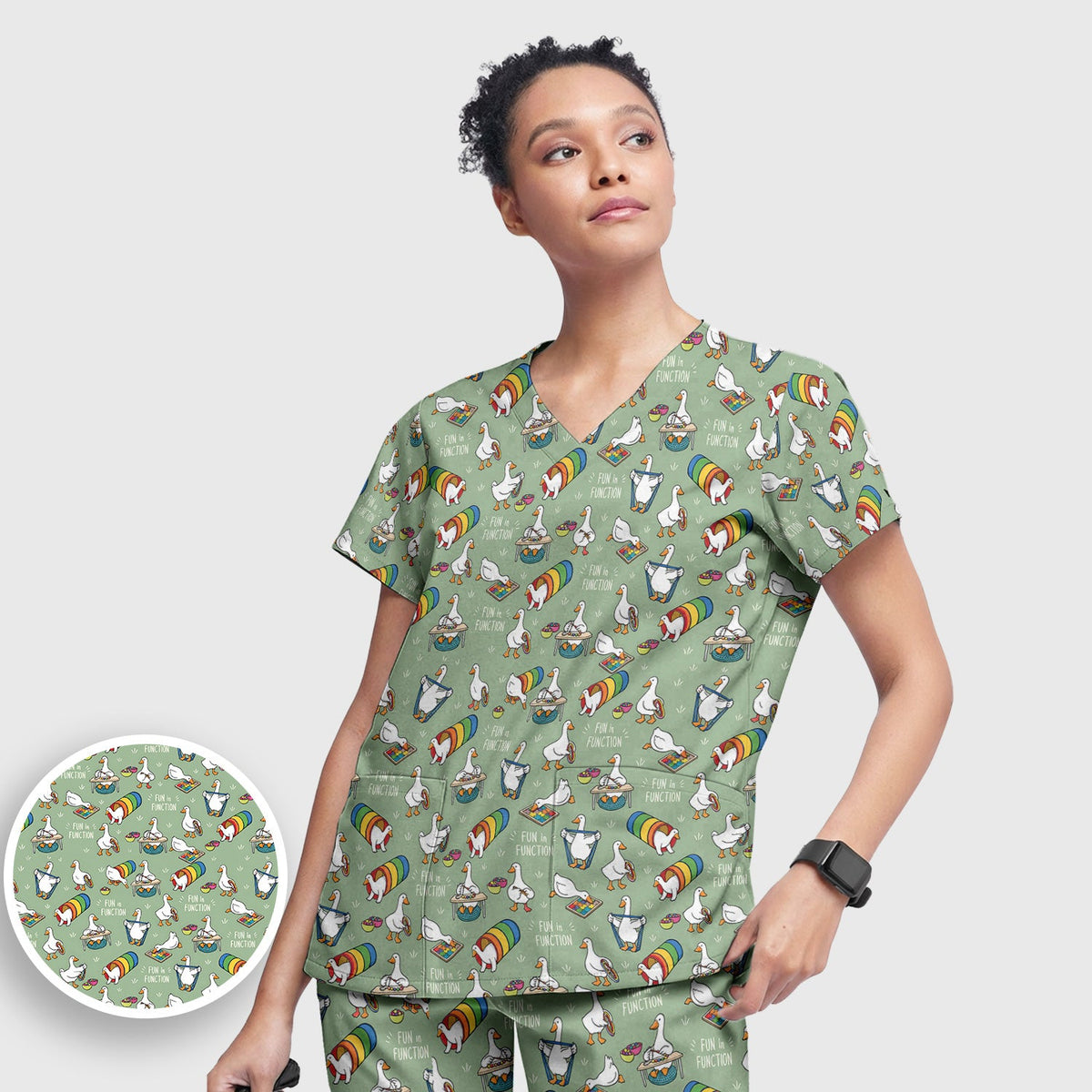 Fun In Function Occupational Therapy Duck Nurse Scrub Set