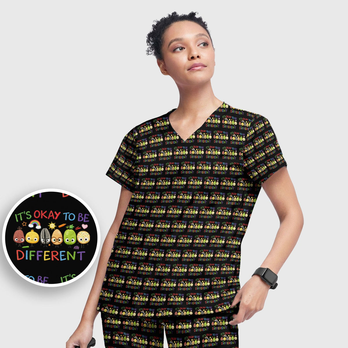 Autism Awareness It's OK To Be Different Nurse Scrub Set
