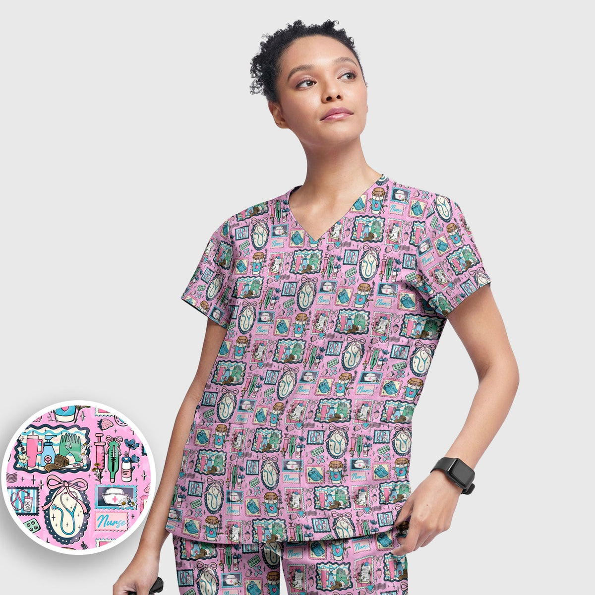 Stethoscope Syringe Frame Nurse Scrub Set