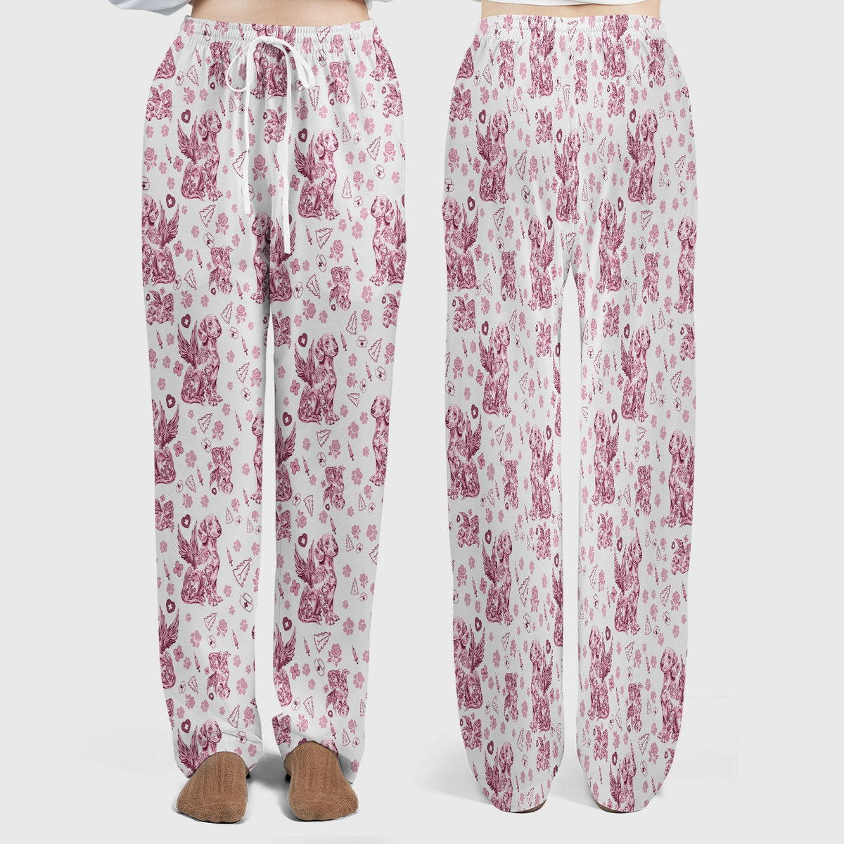 Toile De Jouy Dachshund Angel Nurse Scrub Set