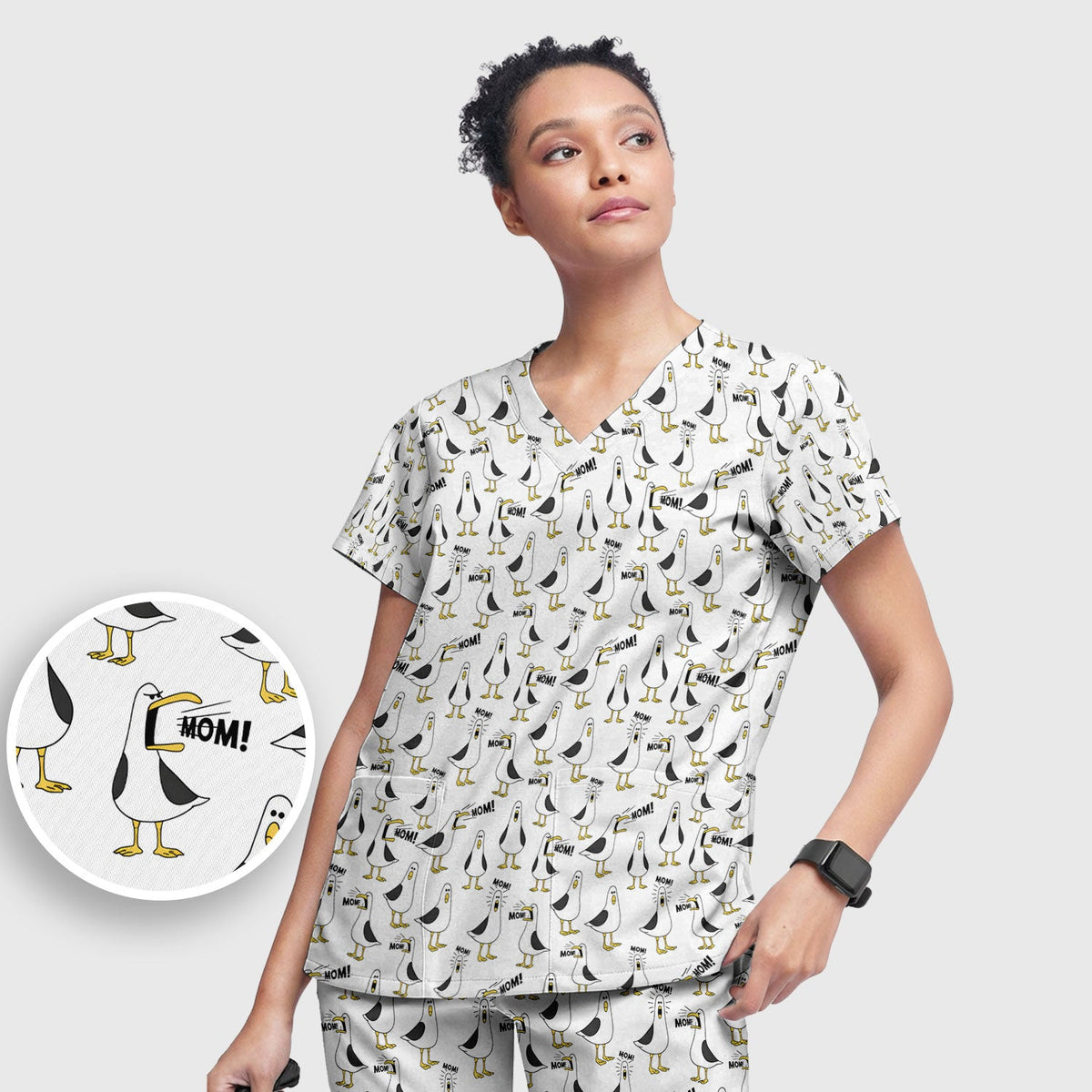 Seagull Mom Nurse Scrub Set