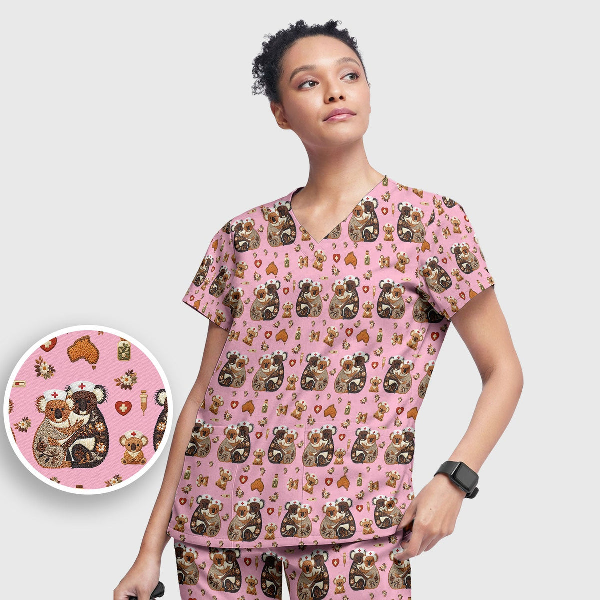 Koala Nurse Scrub Set - Valentines Day Gift