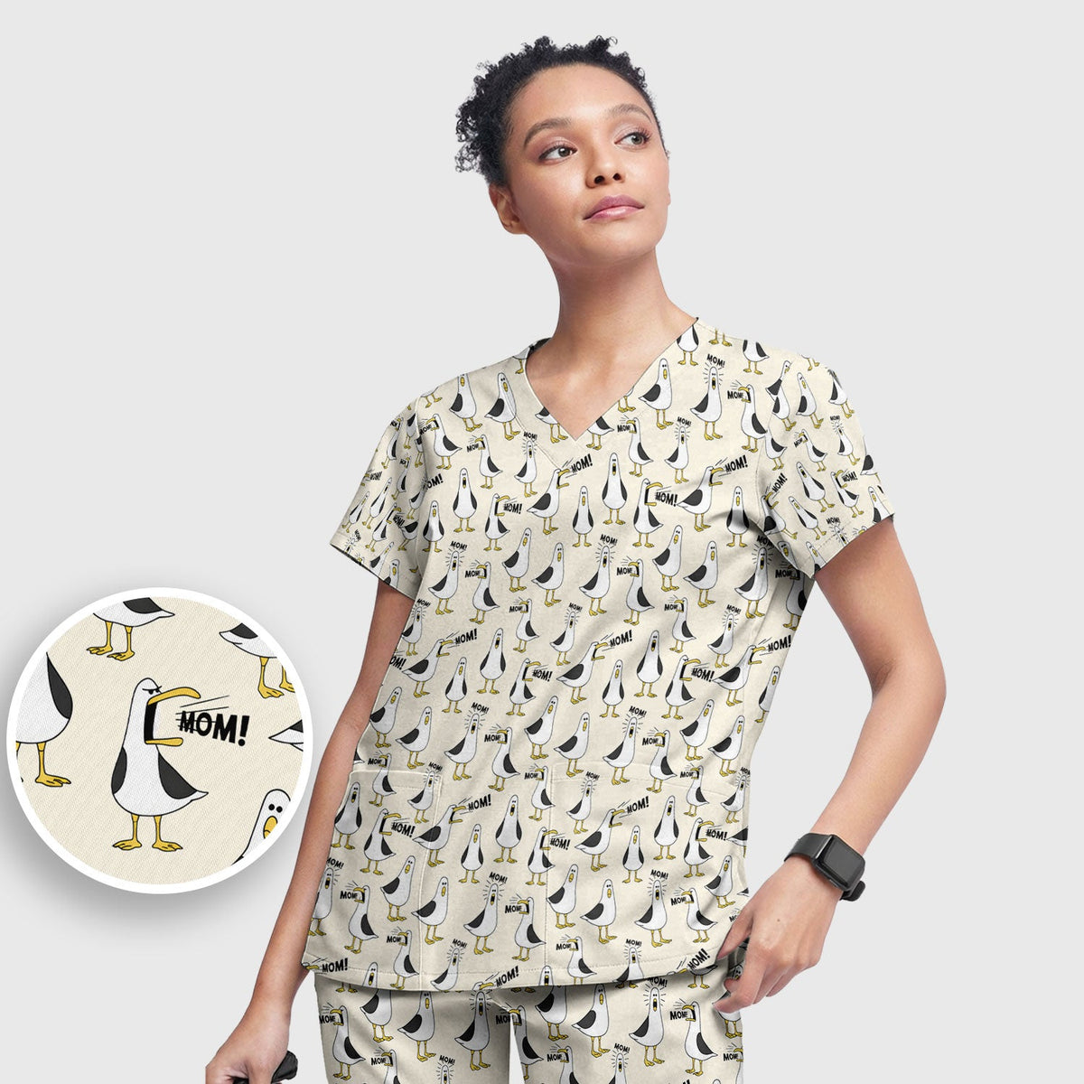 Seagull Mom Nurse Scrub Set