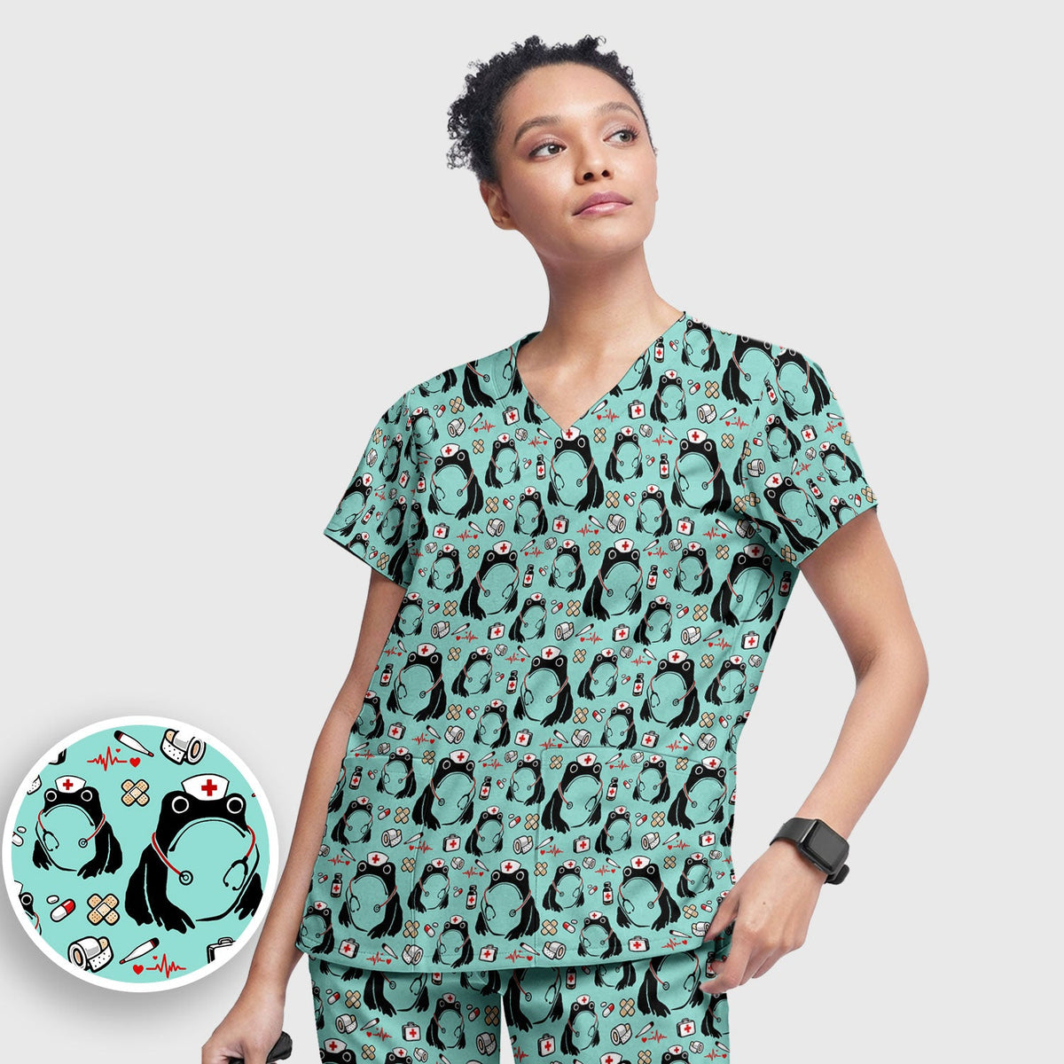 Frog Medical Nurse Scrub Set
