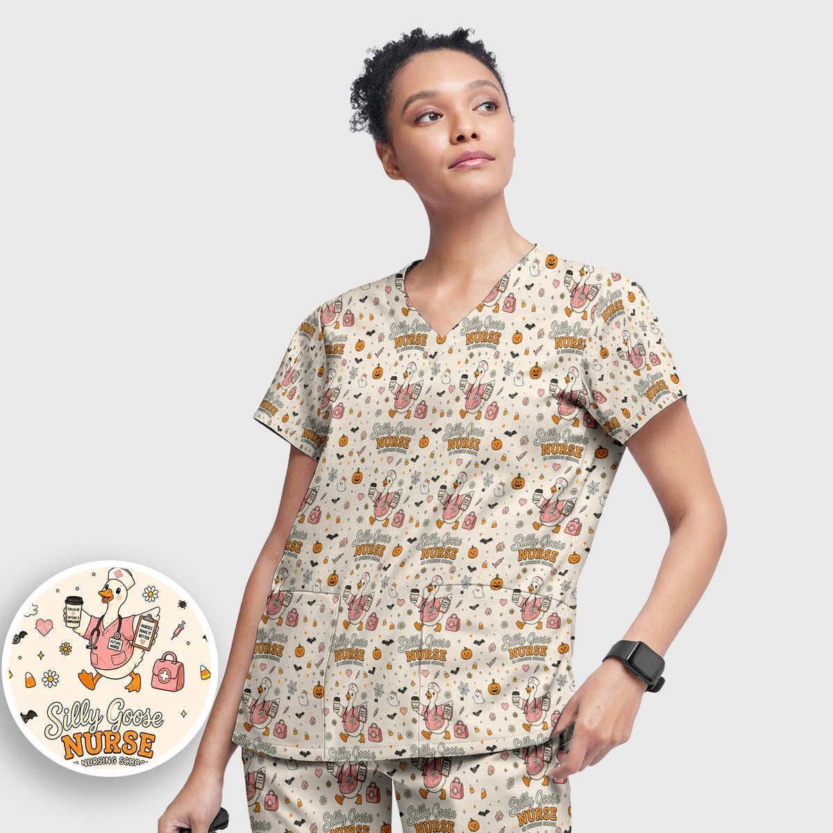 Silly Goose Nurse Scrub Set - Halloween Gift