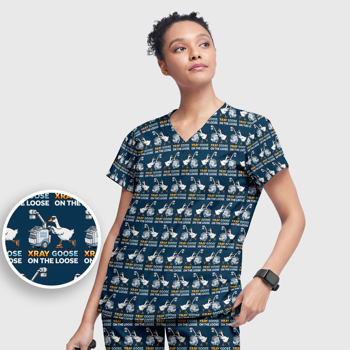 Xray Goose On The Loose Nurse Scrub Set