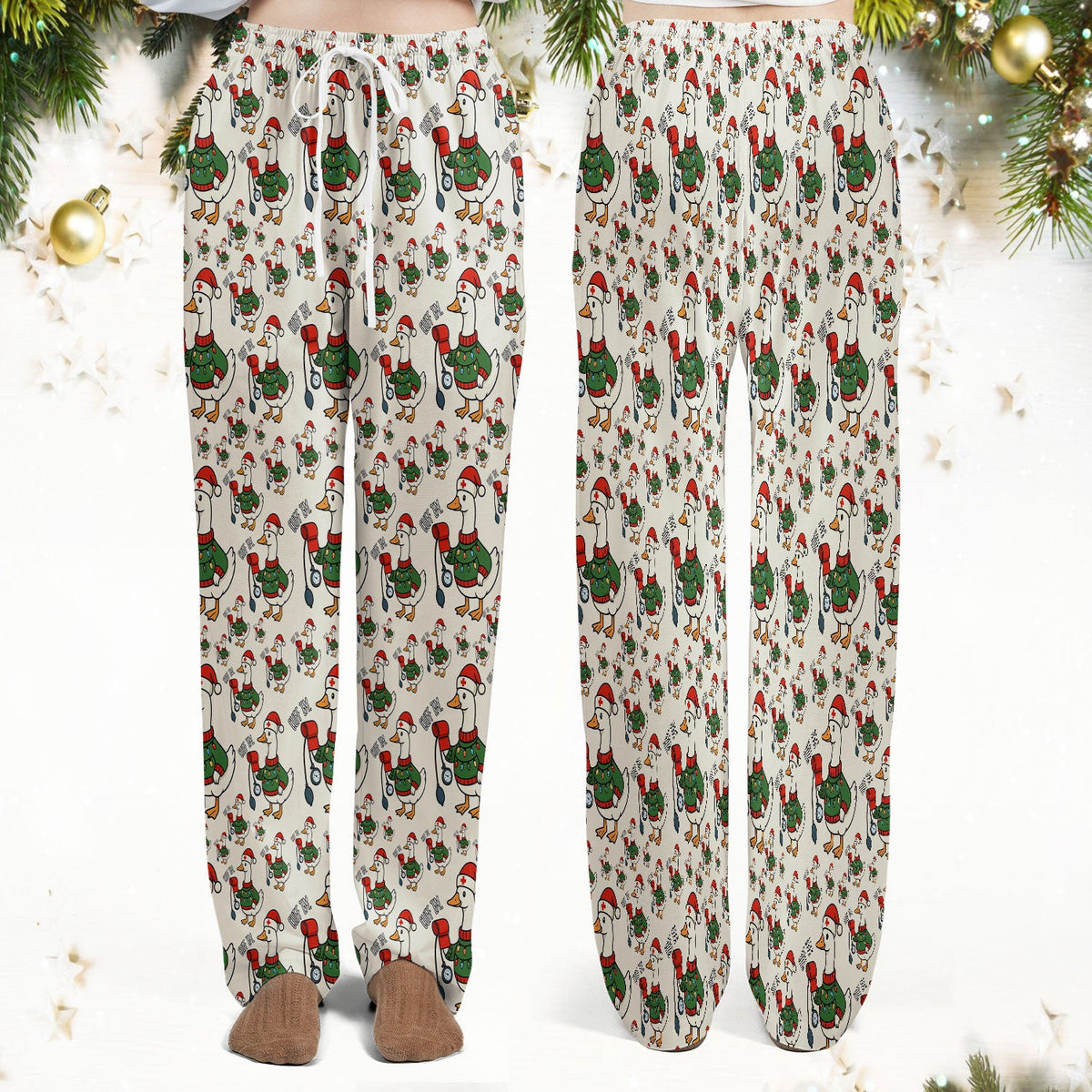 Christmas Duck Nurse Scrub Set