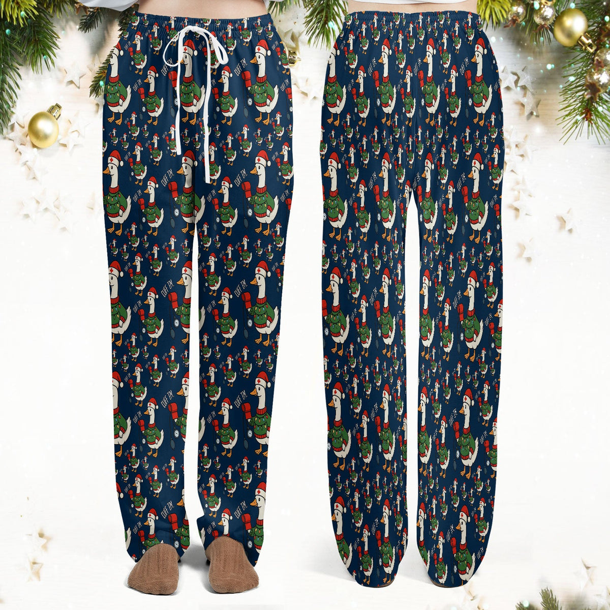 Christmas Duck Nurse Scrub Set