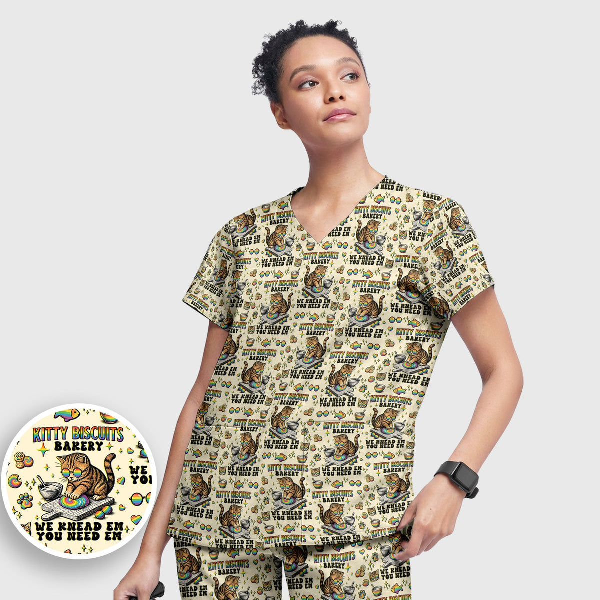 Pride Nurse Cat Baking Scrub Set