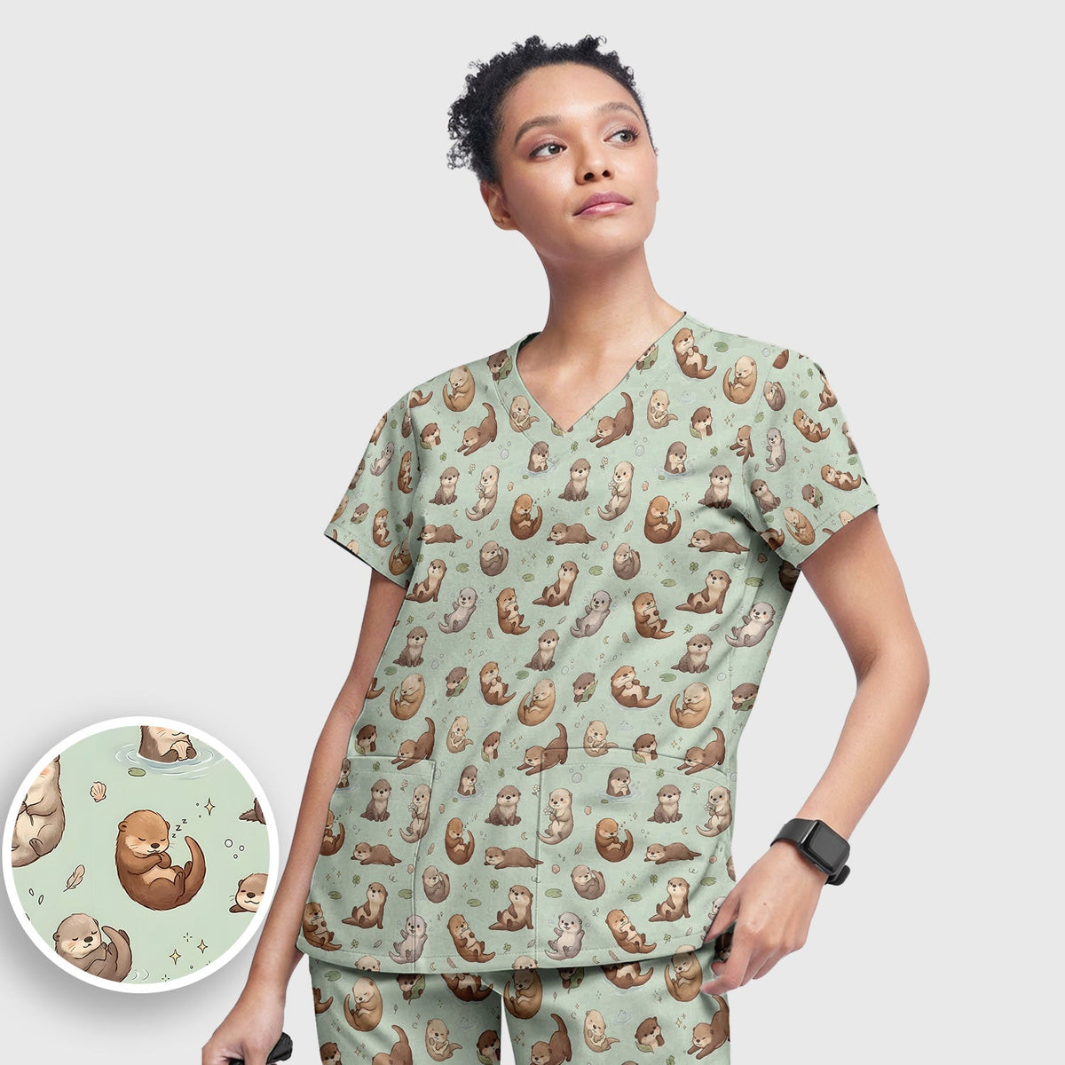 Otter Nurse Scrub Set