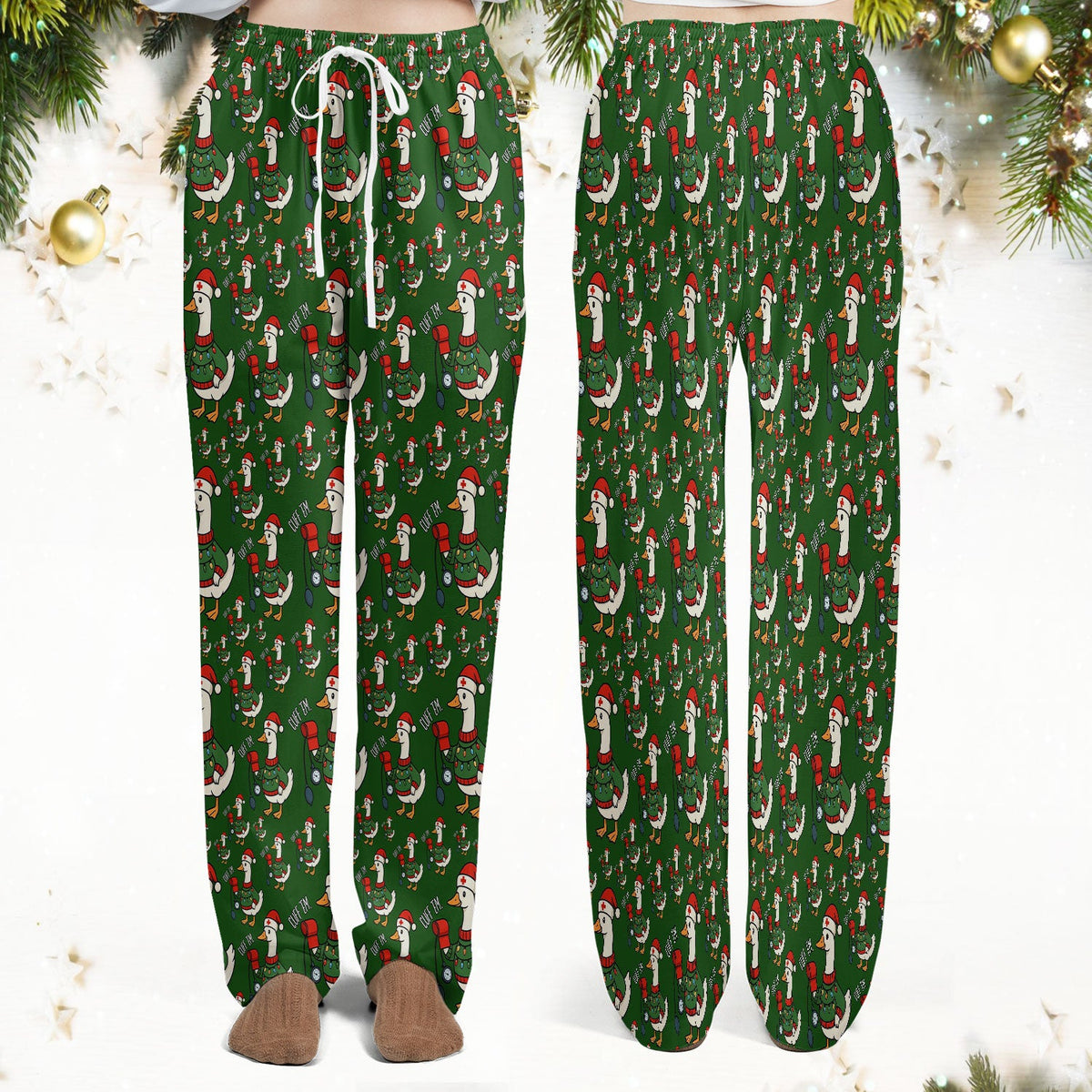 Christmas Duck Nurse Scrub Set