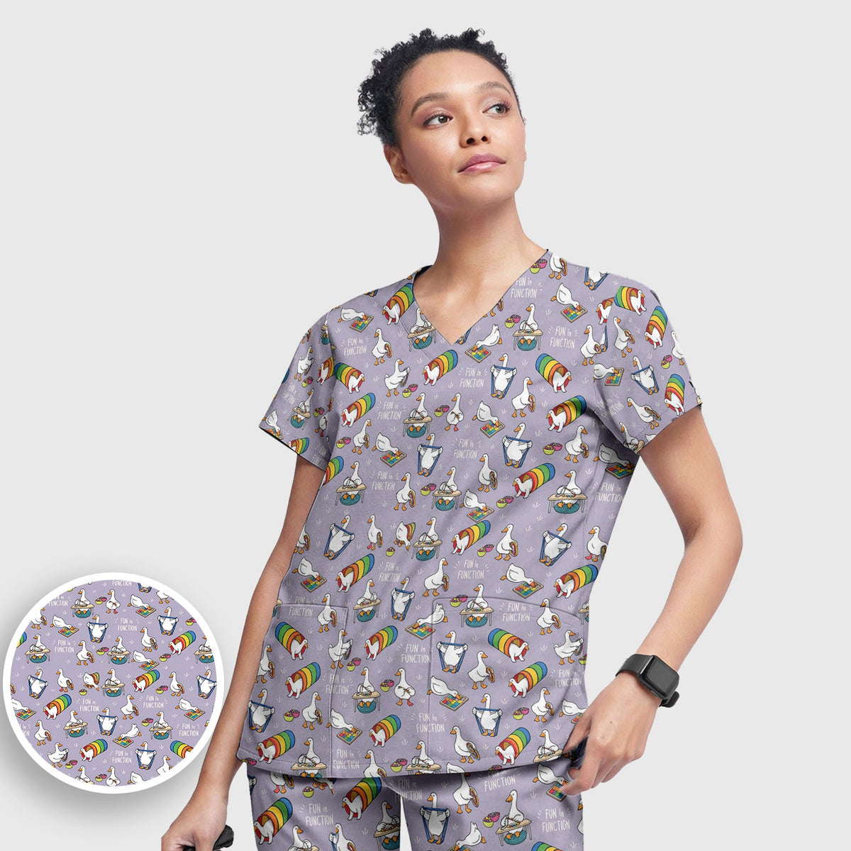 Fun In Function Occupational Therapy Duck Nurse Scrub Set