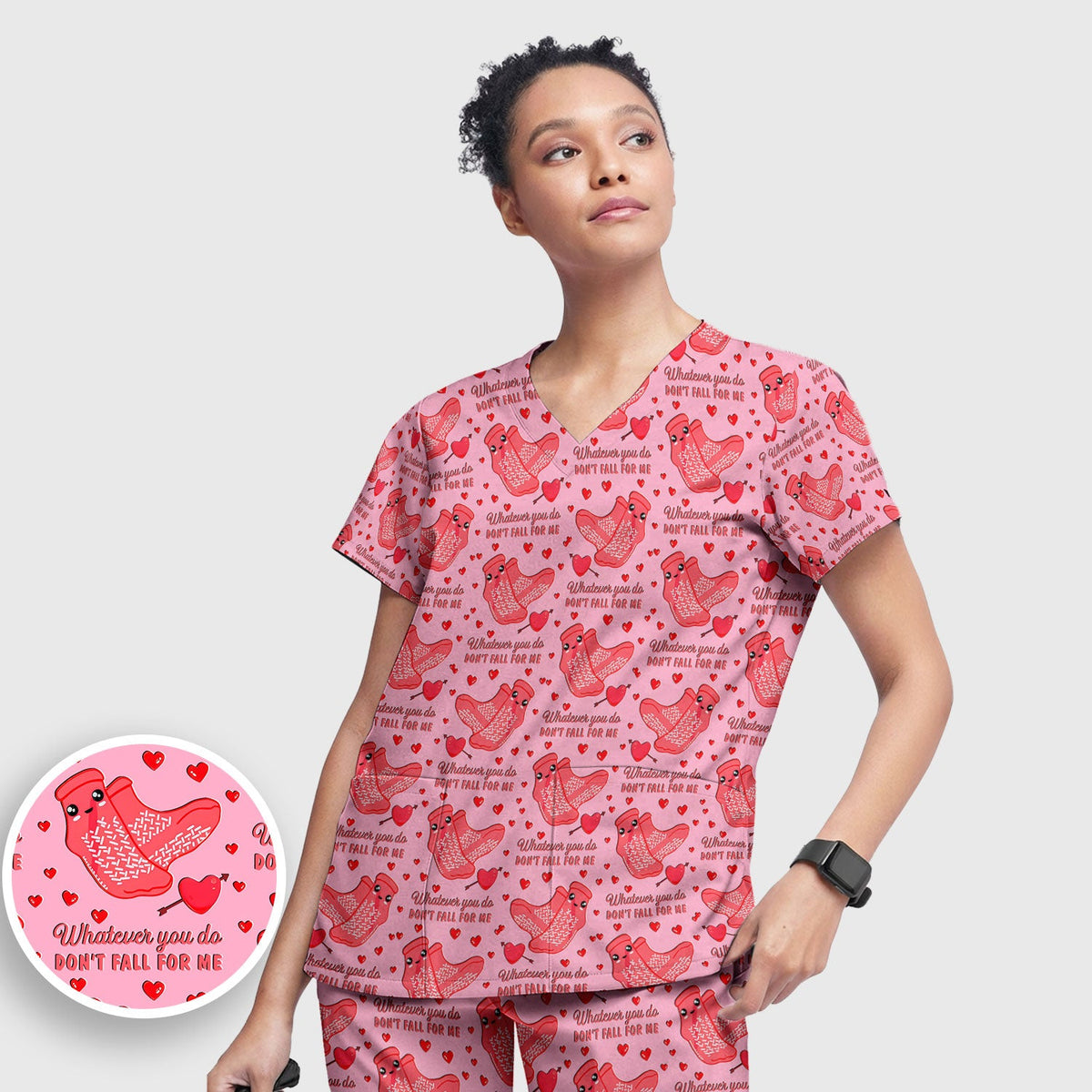 Valentine Funny Love Quote Nurse Scrub Set
