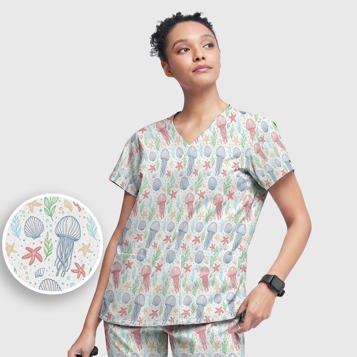 Jellyfish Ocean World Nurse Scrub Set
