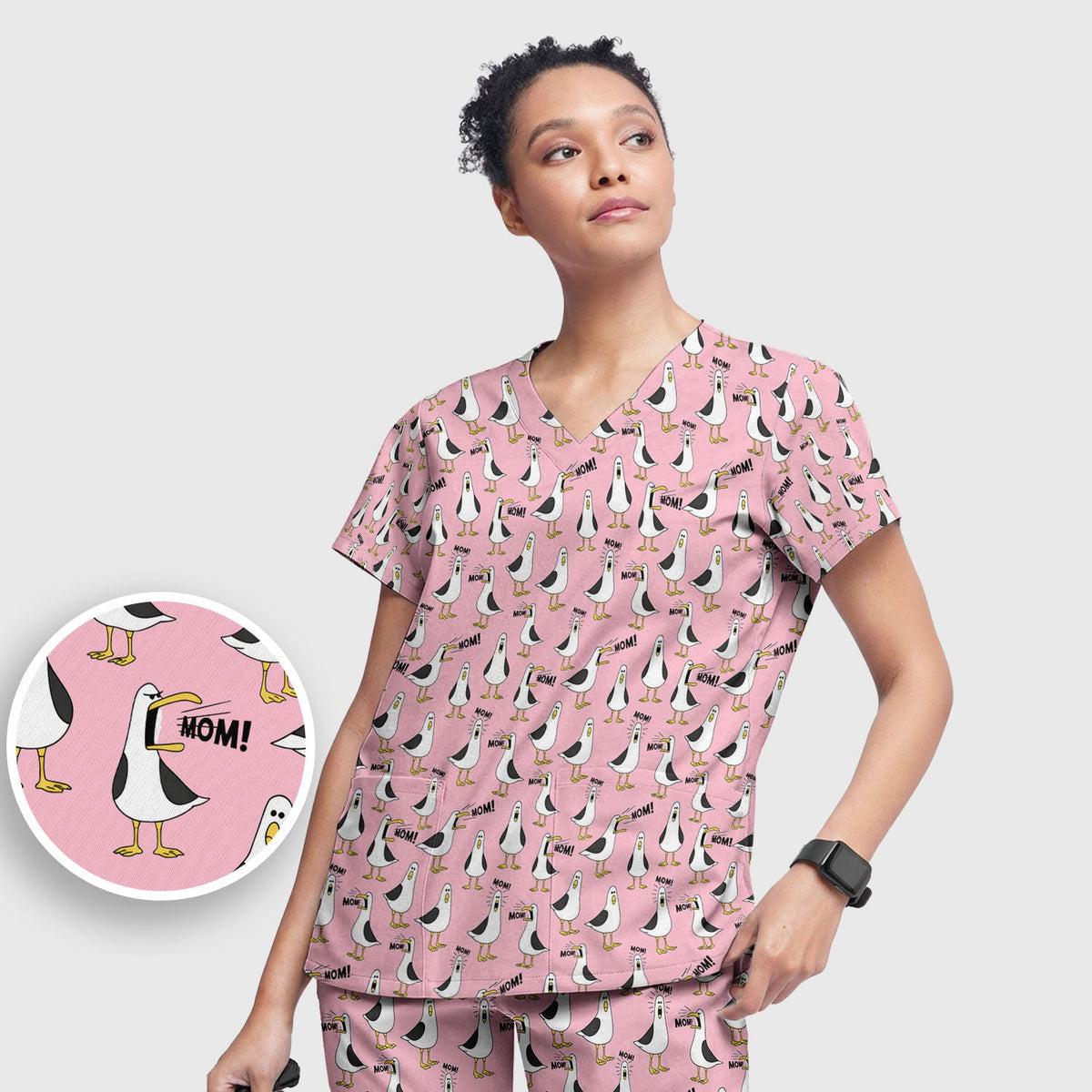 Seagull Mom Nurse Scrub Set
