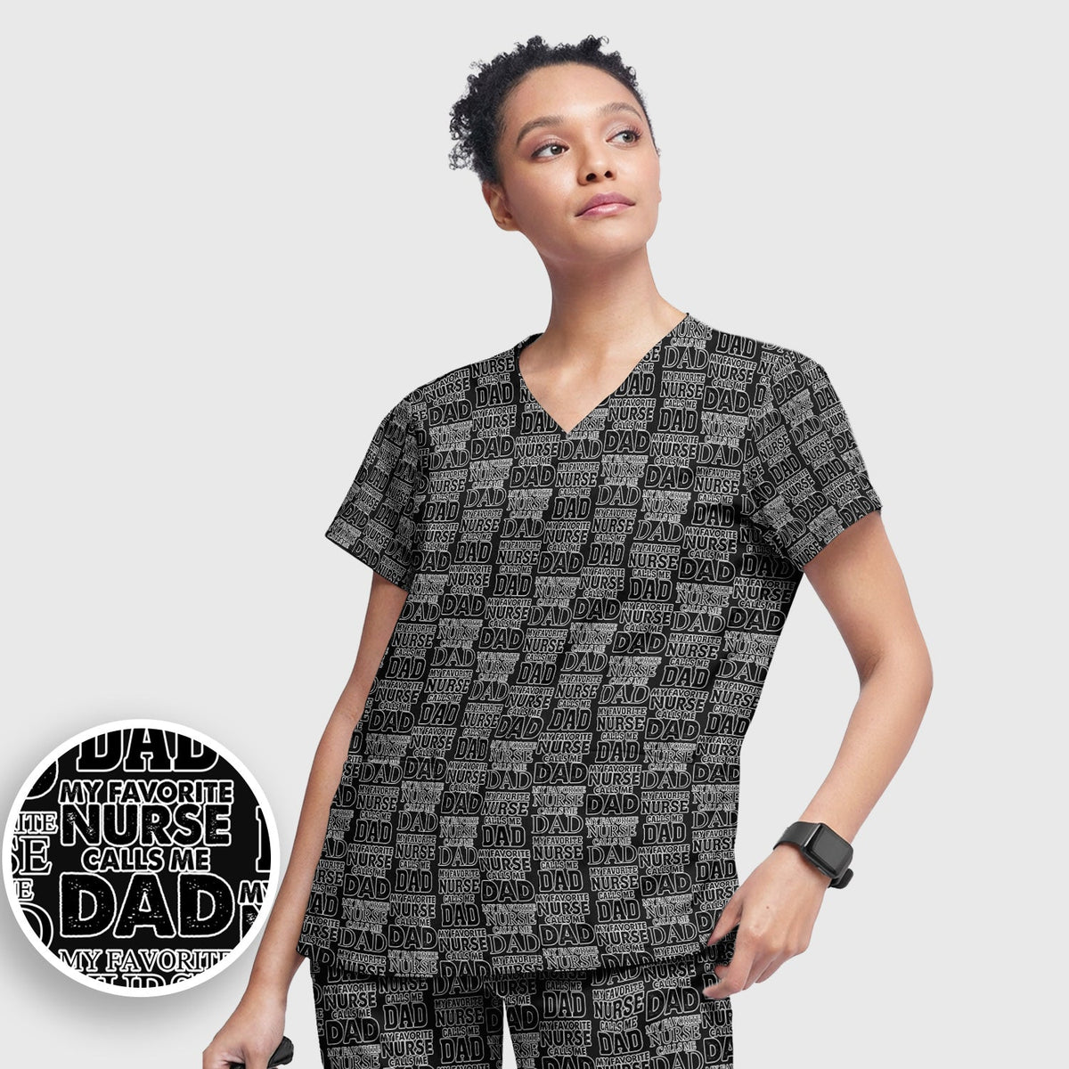 Favorite Nurse Calls Dad Scrub Set