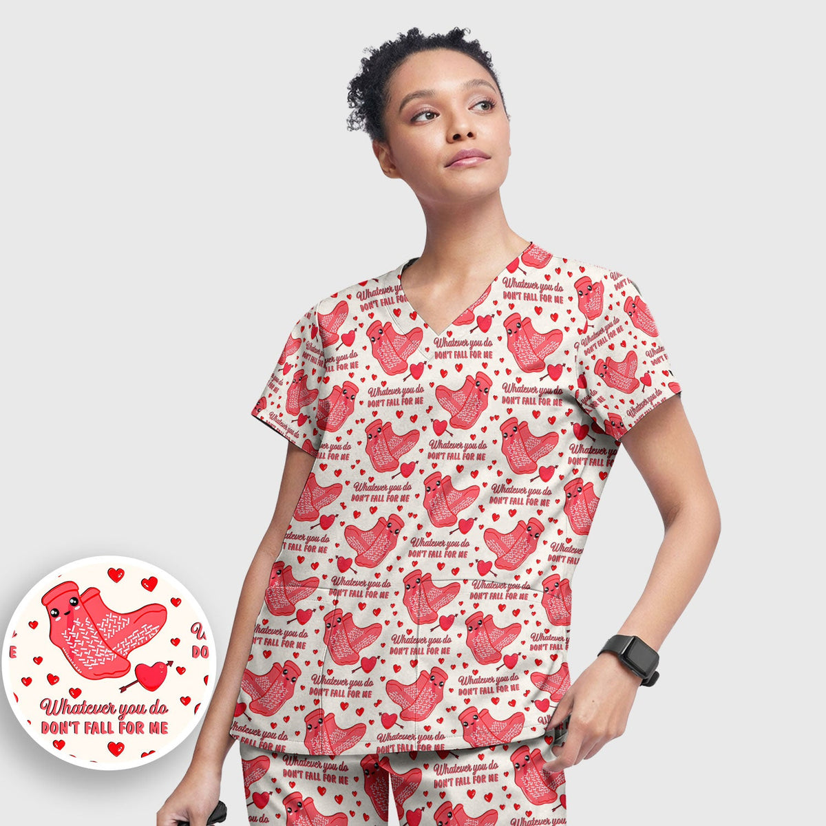 Valentine Funny Love Quote Nurse Scrub Set