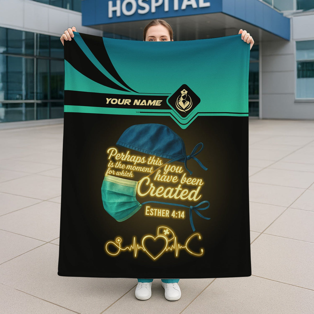 Personalized Esther 4:14 Nurse Blanket