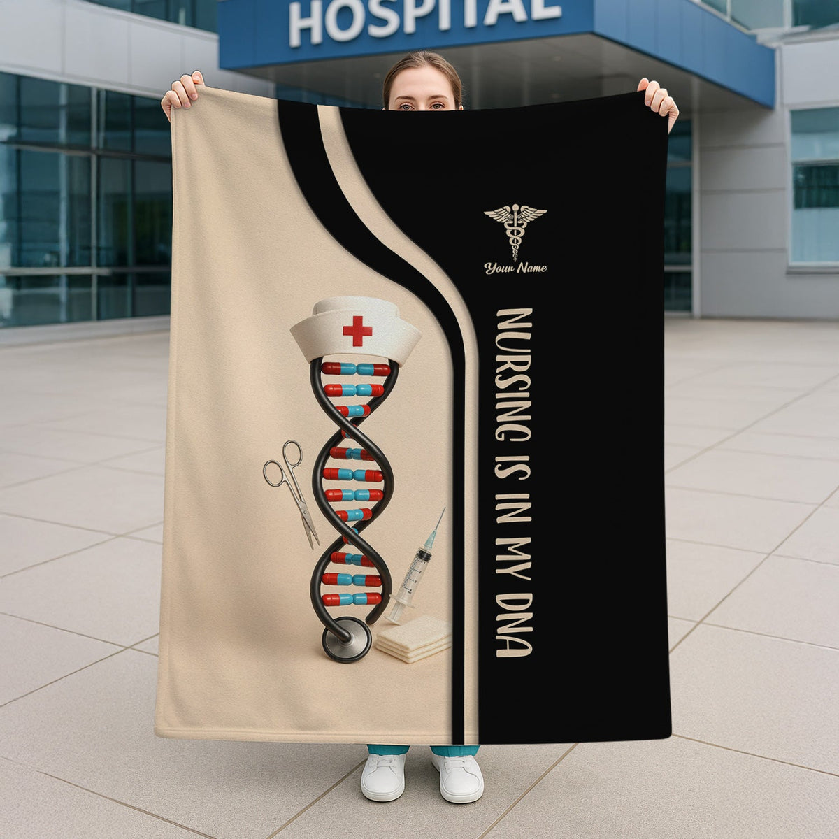 Personalized Nursing DNA Nurse Blanket