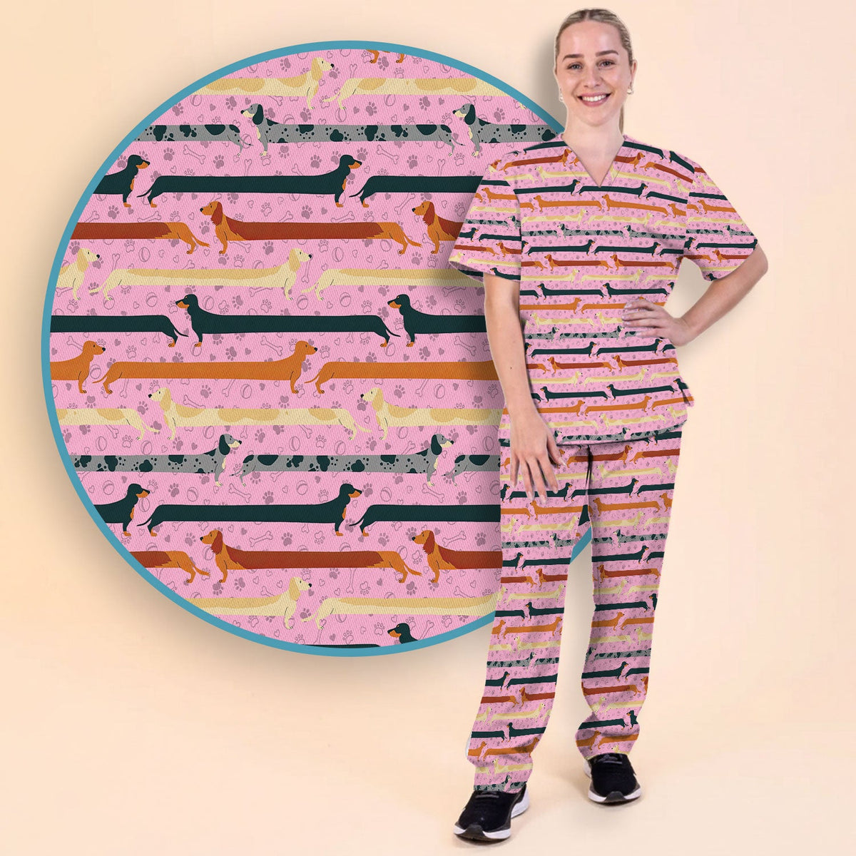 It's Been A Long Day Dachshund Nurse Scrub Set