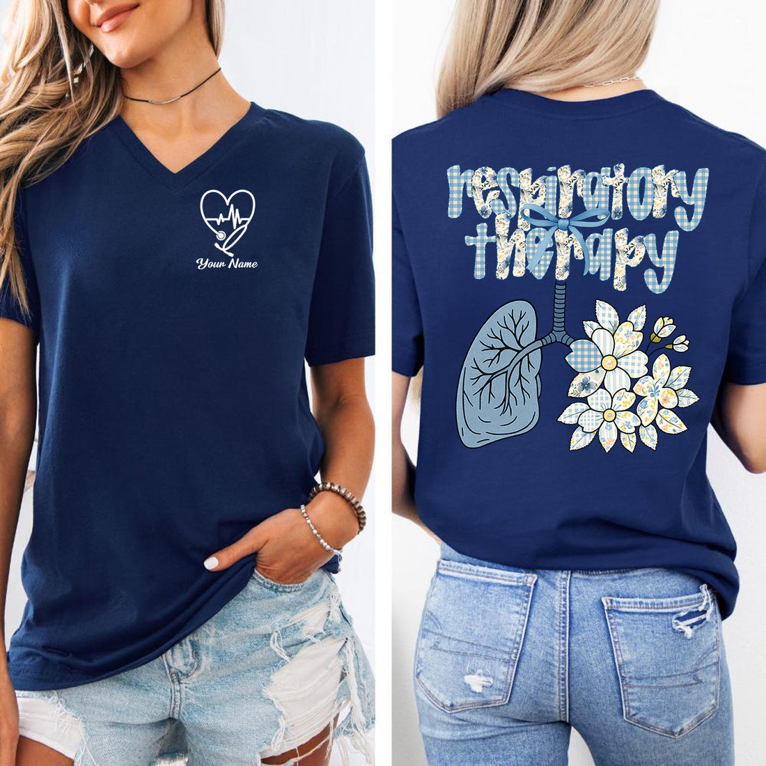 Personalized Respiratory Therapy Lung Nurse Shirt