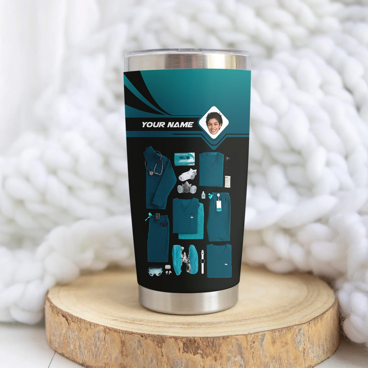 Personalized Photo Scrubs Tools Nurse Tumbler