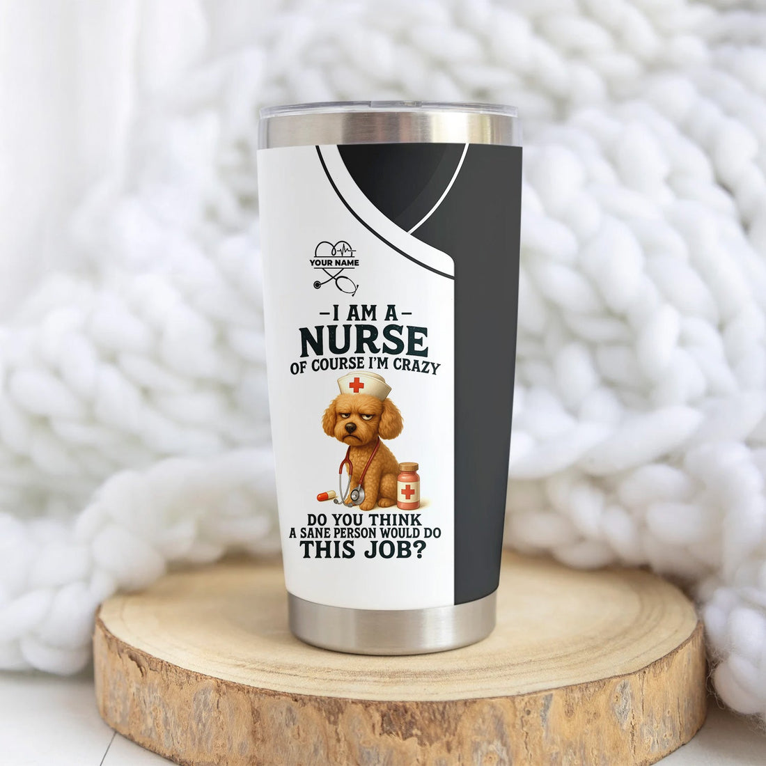 Personalized Poodle Nurse Tumbler - Gift For Dog Lover