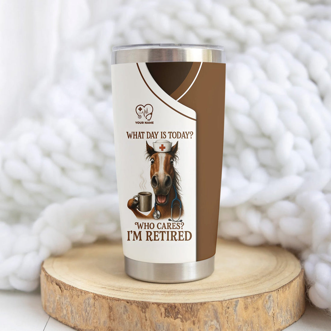 Personalized Retired Horse Nurse Tumbler