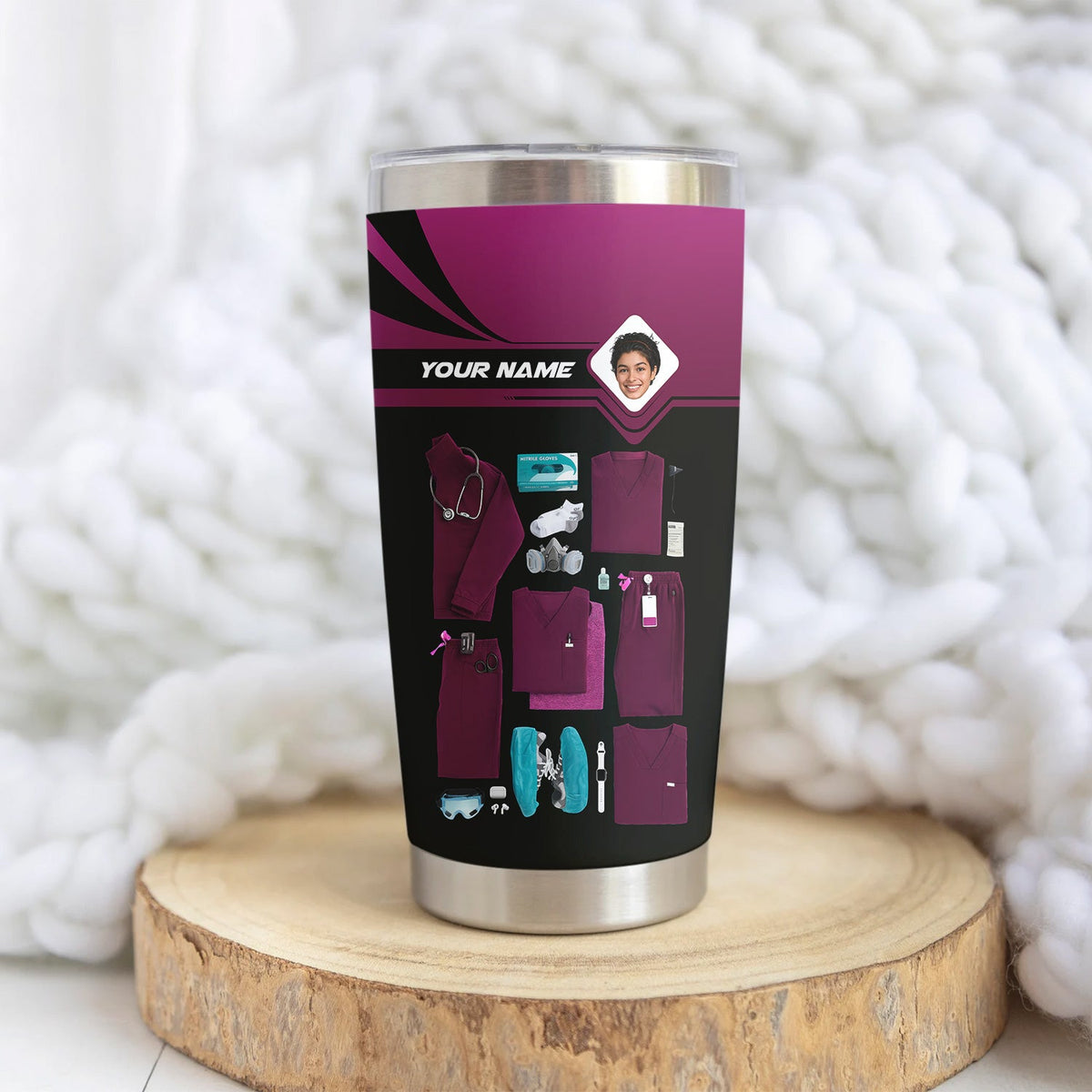 Personalized Photo Scrubs Tools Nurse Tumbler