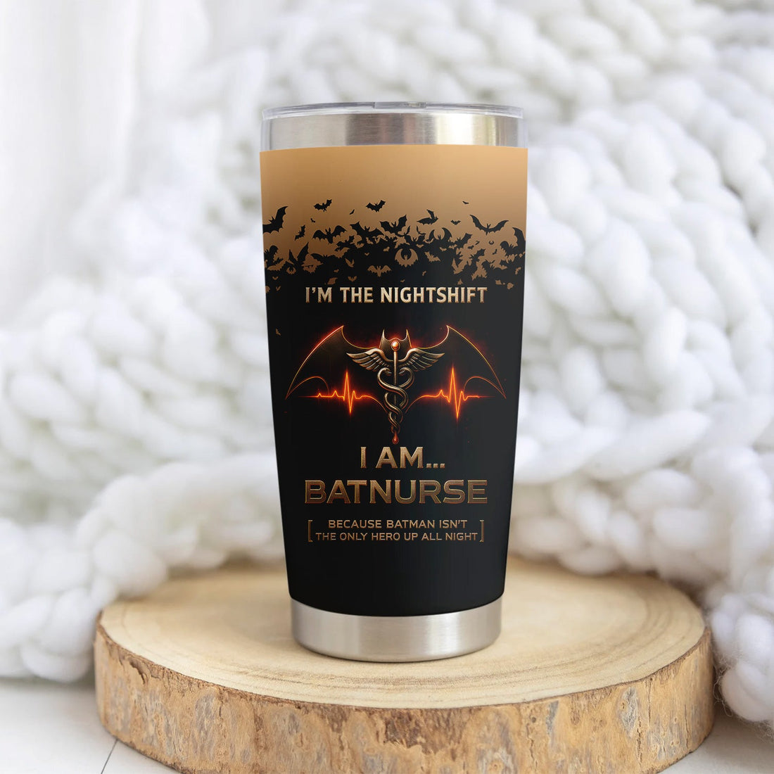 Personalized Batnurse Nightshift Nurse Tumbler