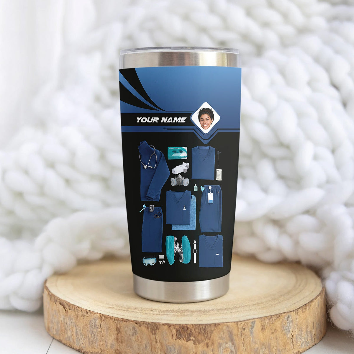 Personalized Photo Scrubs Tools Nurse Tumbler