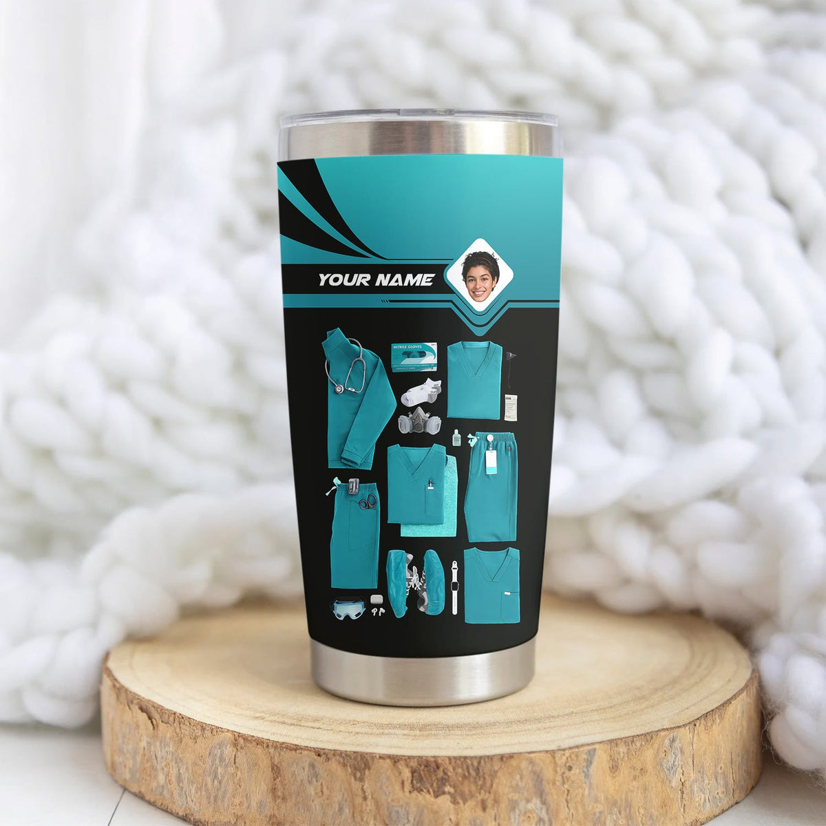 Personalized Photo Scrubs Tools Nurse Tumbler