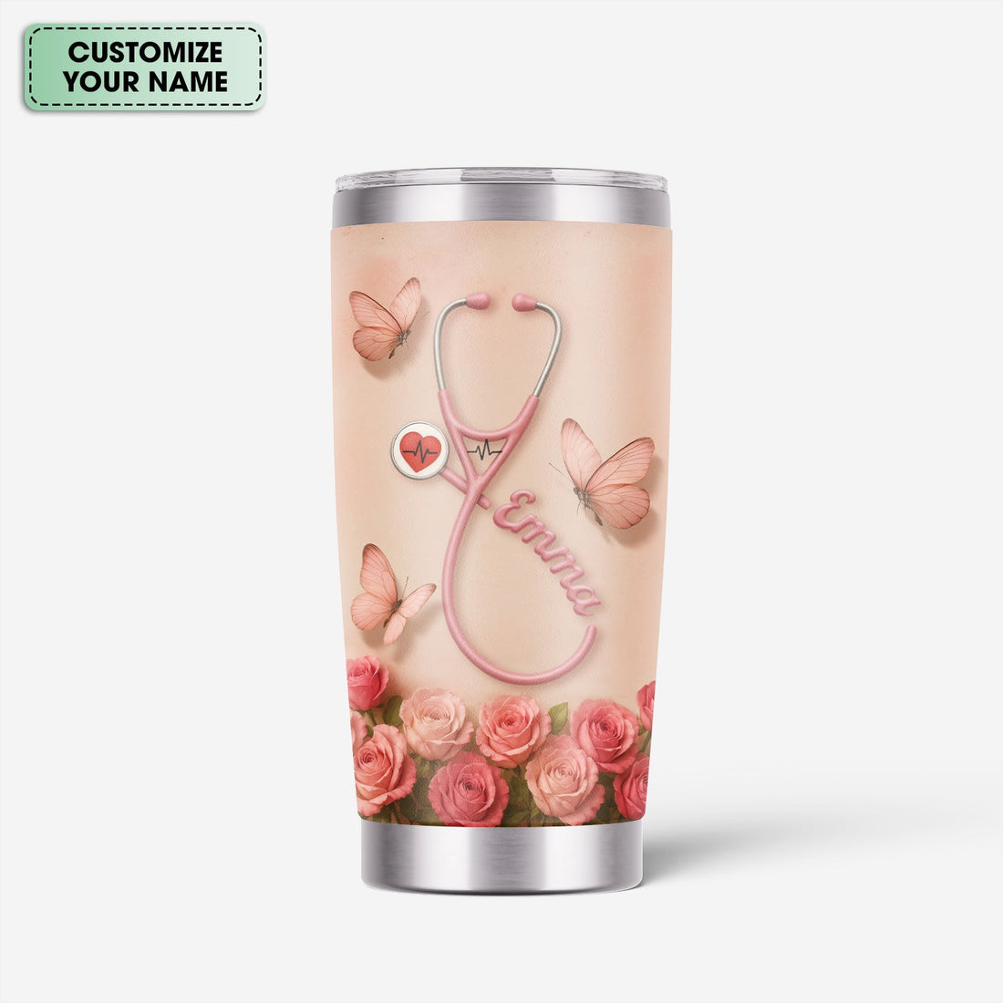Personalized Nutrition Facts Nurse Tumbler