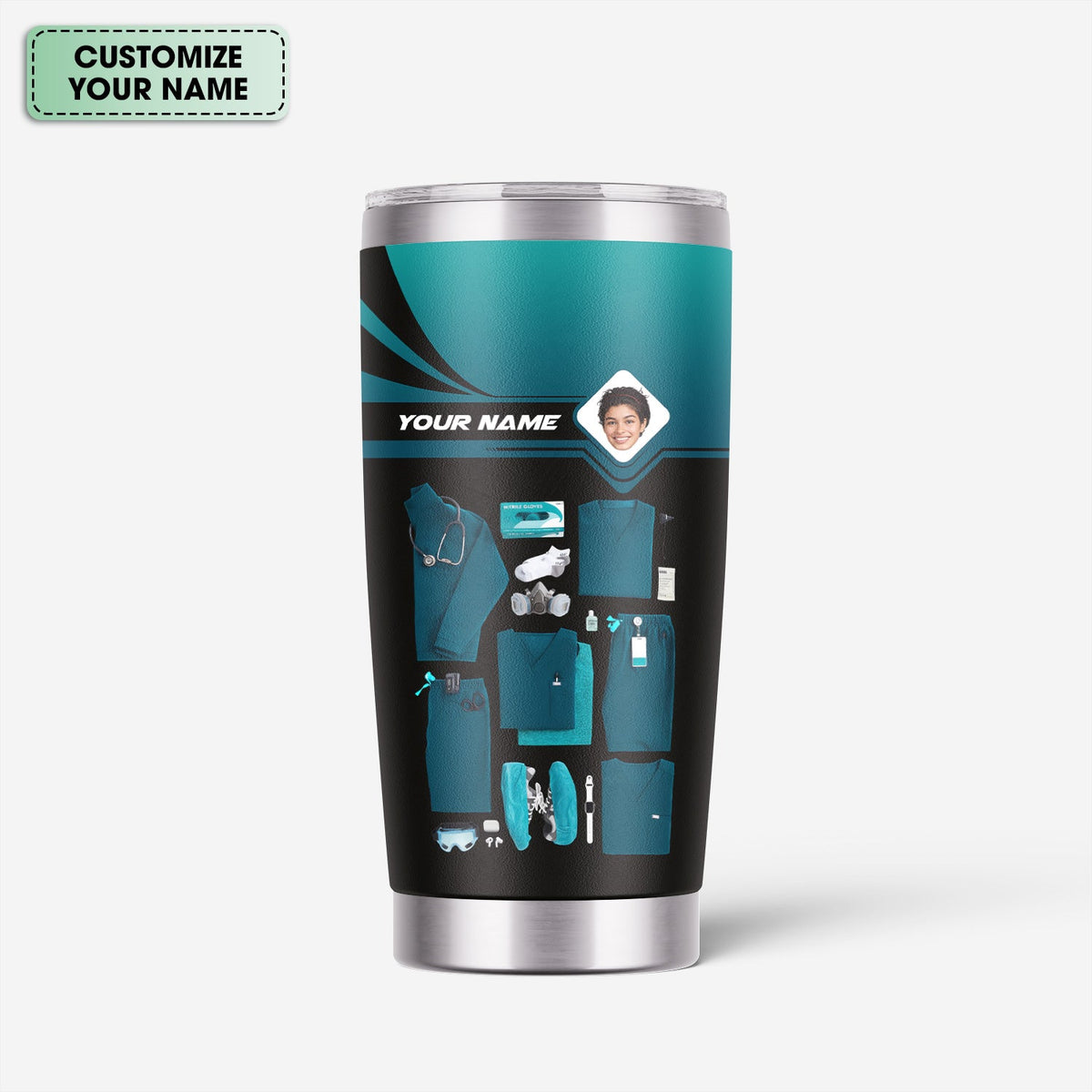 Personalized Photo Scrubs Tools Nurse Tumbler